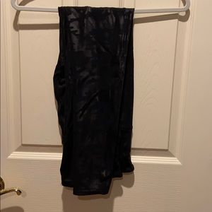 Spanx Faux Leather black camo leggings
